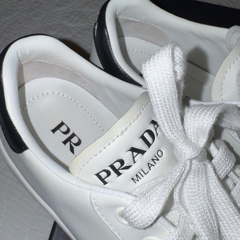 Prada White Leather Sneakers – Like New – Size 36.5 - Picture 4 of 7
